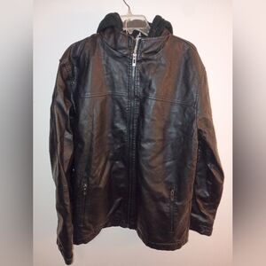 Men's Dark Leather Look Jacket